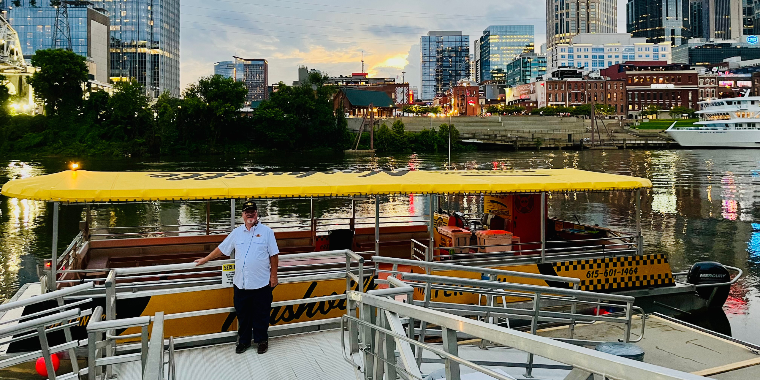 Nashville Water Taxi at downtown dock on Cumberland River