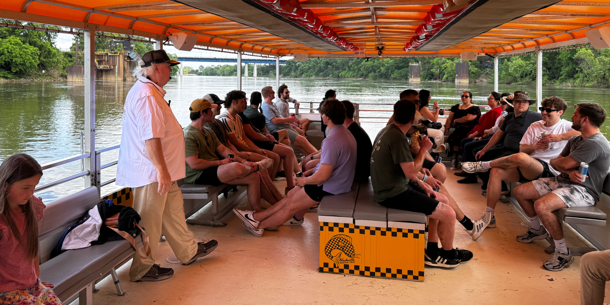 Guests on Nashville Water Taxi history cruise